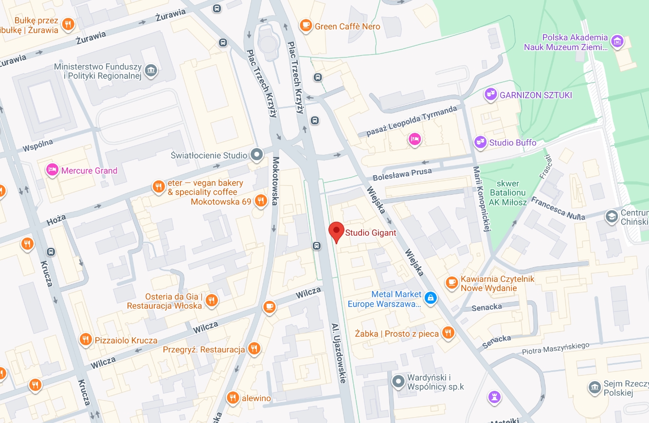 Mapa lokalizacji Studio Gigant